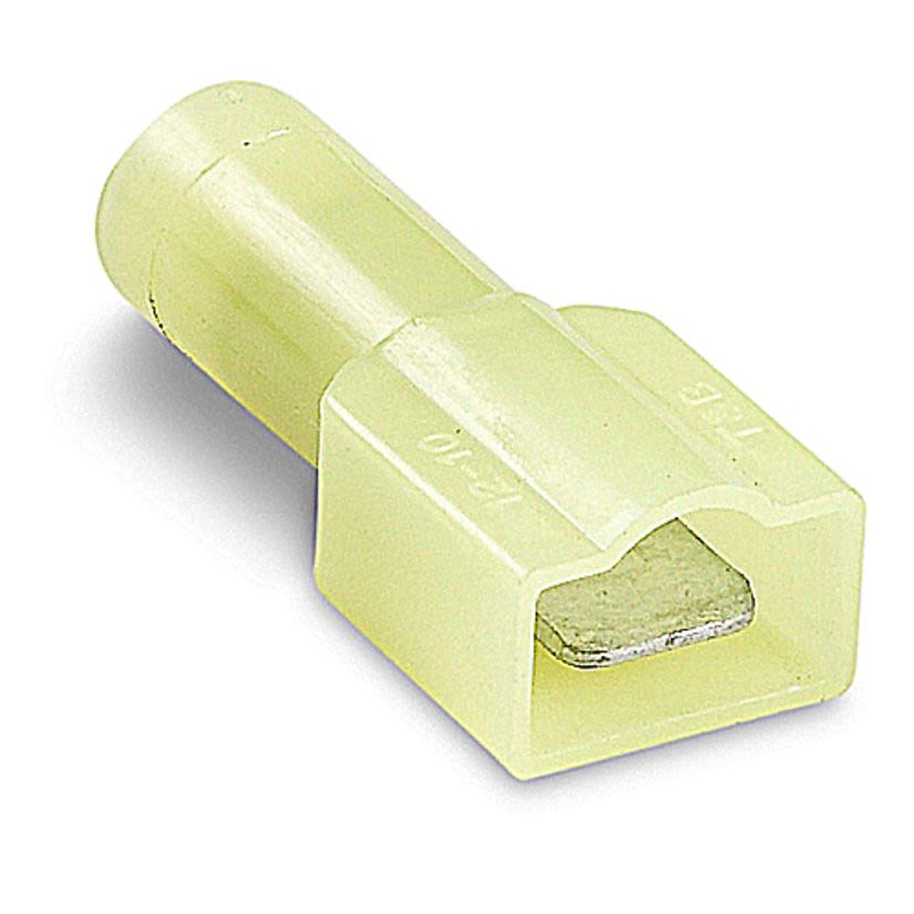 Sta-Kon 10RC-251T 250 Insulated Male Tab, 12 to 10 AWG Conductor, 0.25 in W x 0.032 in THK Tab, Brazed Seam Barrel, Brass/Copper, Yellow